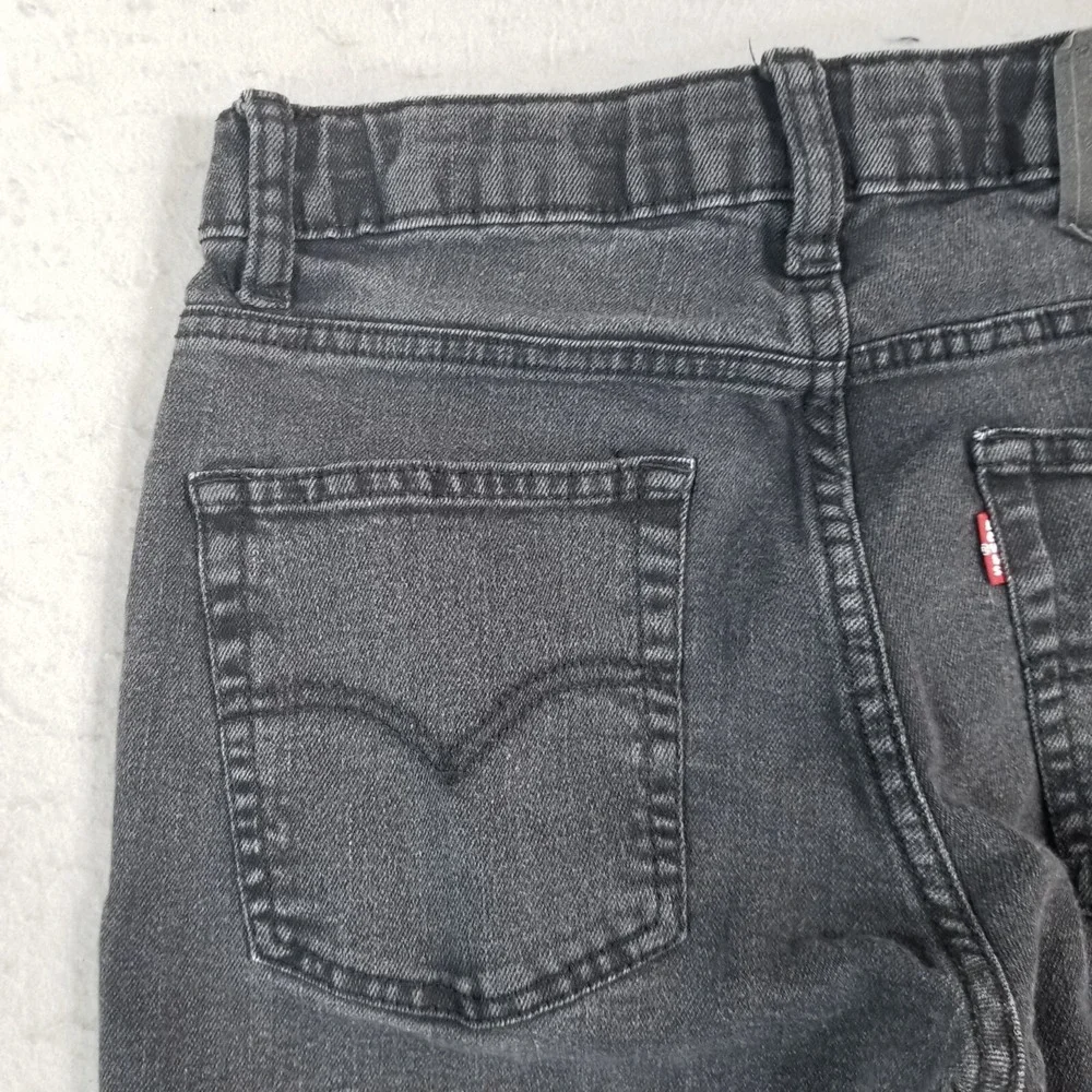 Levi's 511 jeans youth size 16 28 x 30 skinny straight black stretch denim pants